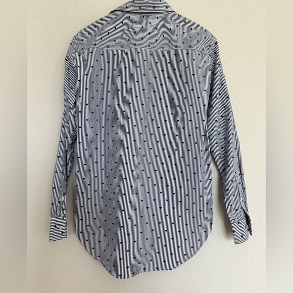 Frank & Eileen Frank Navy Hearts Striped Button Down XS - Picture 7 of 9